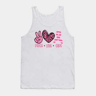 Peace Love Cure Breast Cancer Awareness Tank Top